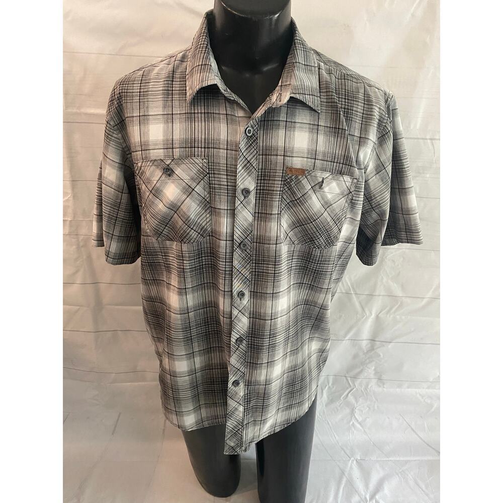 Orvis Shirt Men’s X-Large Gray Plaid Short Sleeve Woven Tech Fishing Shirt